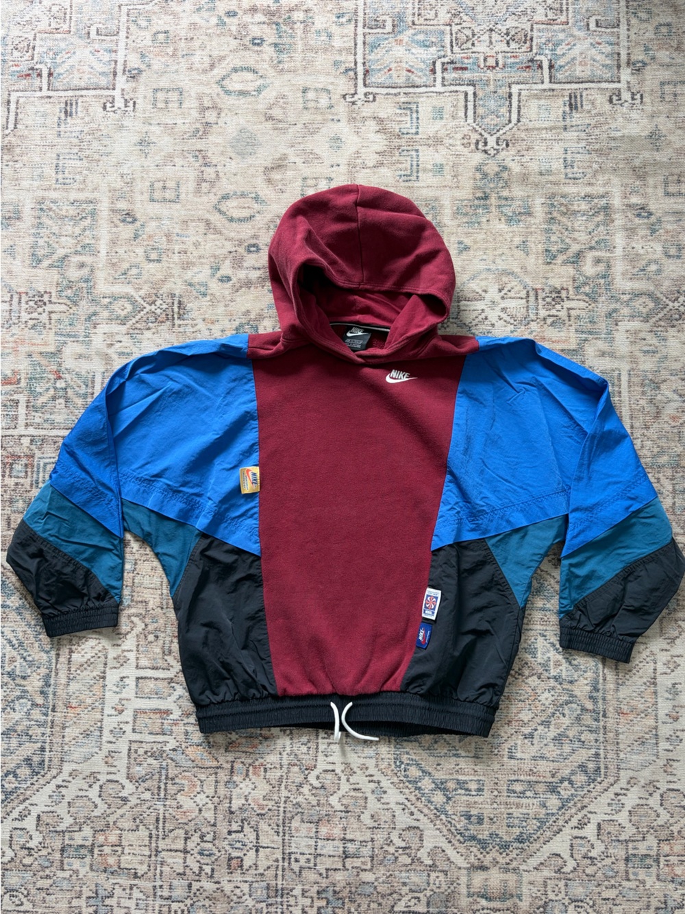 Nike Colorblocked Jacket in Burgundy, Blue & Black